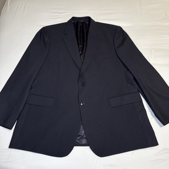 Brooks Brothers Stretch Sport Coat Mens 46 R Dark Navy Blue Wool Fabric Blazer - Picture 1 of 15